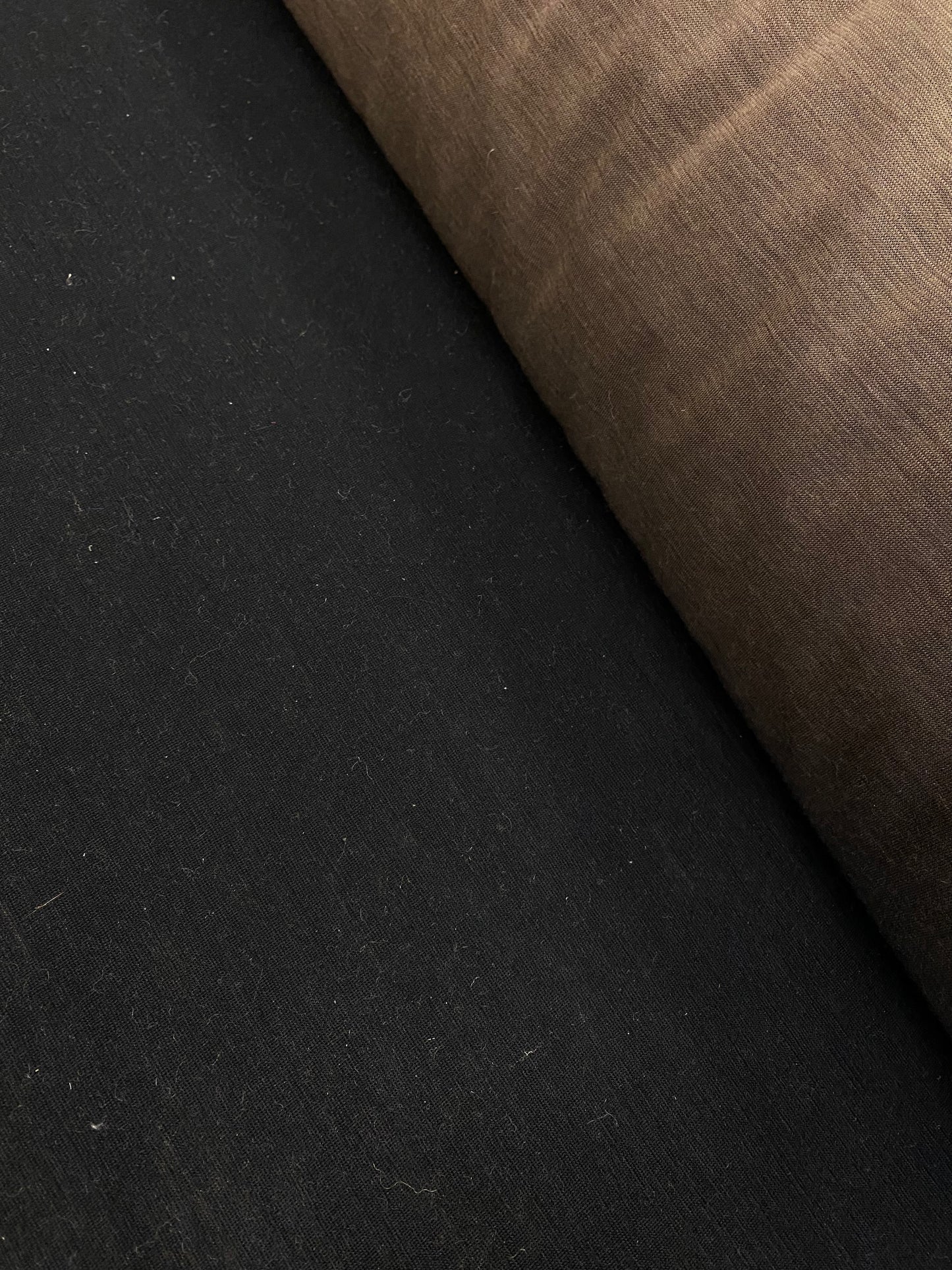 Black & Brown Double Face Wool - Lightweight