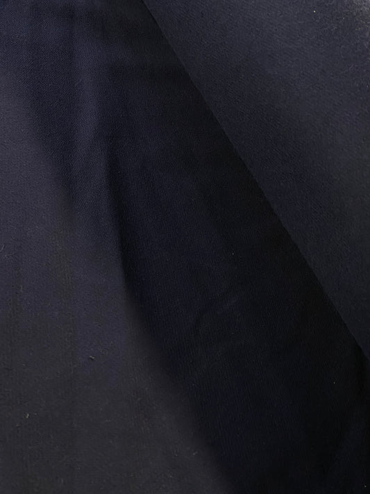 Navy Fleece Knit - Midweight / Cotton